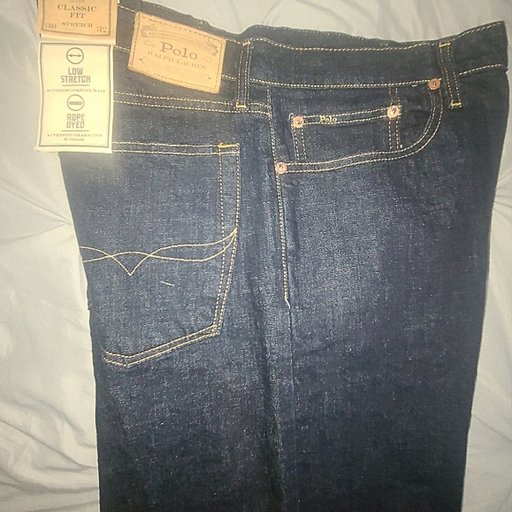 New With Tag Ralph Lauren Men's Low Strength Jean's Classic Fit, Zip Fly.